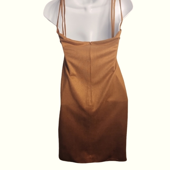 Hommage Los Angeles Brown Spaghetti Strap Mini Dress Size Small - Picture 2 of 3